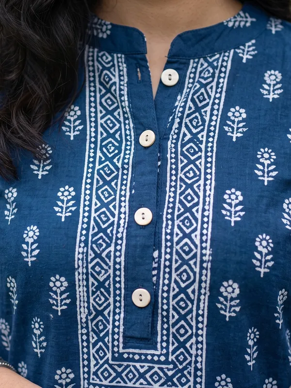 The_Indigo_Bloom_Hand_Block_Printed_Kurta_Set