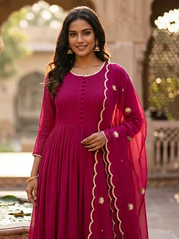 The_Lotus_Magenta_Anarkali_Suit_Set