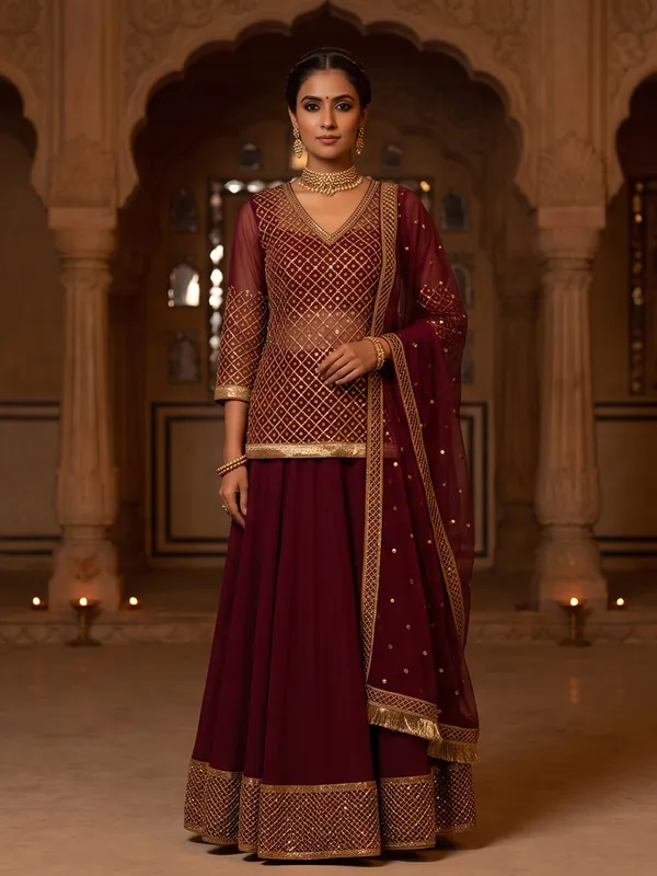 The_Mewar_Sheer_Embroidered_Georgette_Lehenga_Set