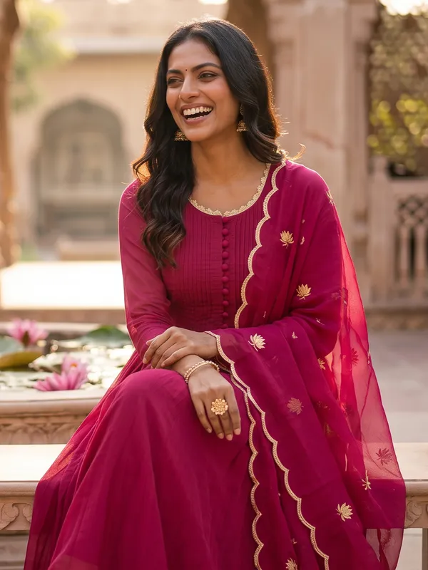 The_Lotus_Magenta_Anarkali_Suit_Set