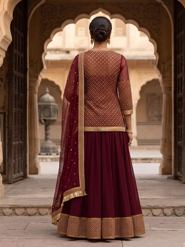 The_Mewar_Sheer_Embroidered_Georgette_Lehenga_Set