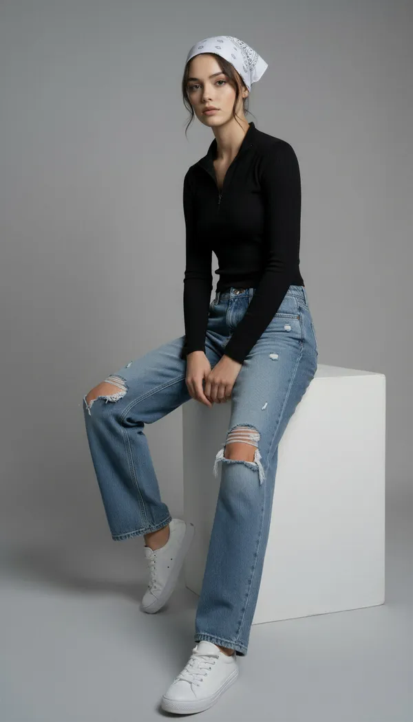 Women_High-Neck_Ribbed_Top