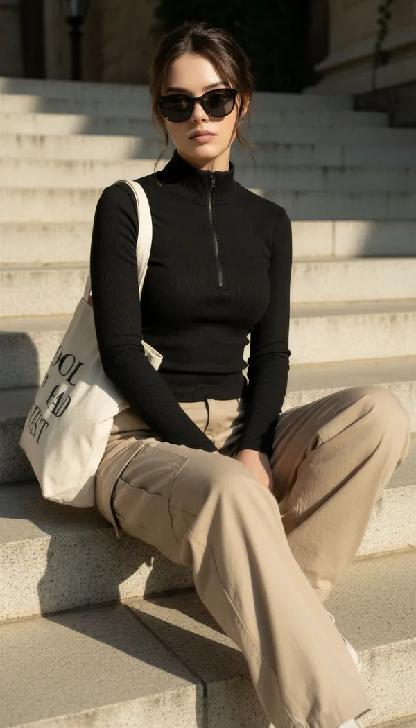 Women_High-Neck_Ribbed_Top
