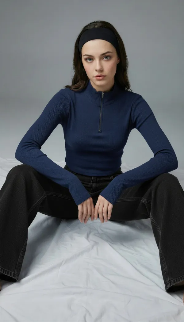 Women_High-Neck_Ribbed_Top