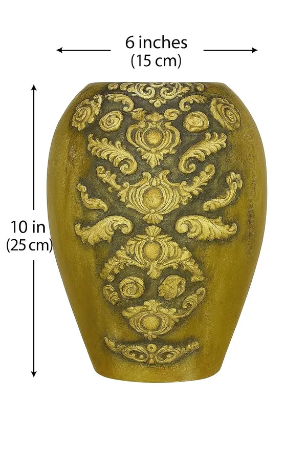 Hand-Painted_Terracotta_Artisan_Golden_Embossed_Floral_Decorative_Vase