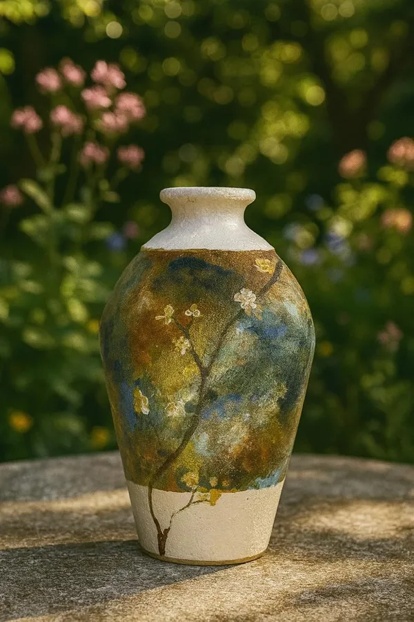 Hand-Painted_Terracotta_Artisan_Blue_Gold_Botanical_Decorative_Vase