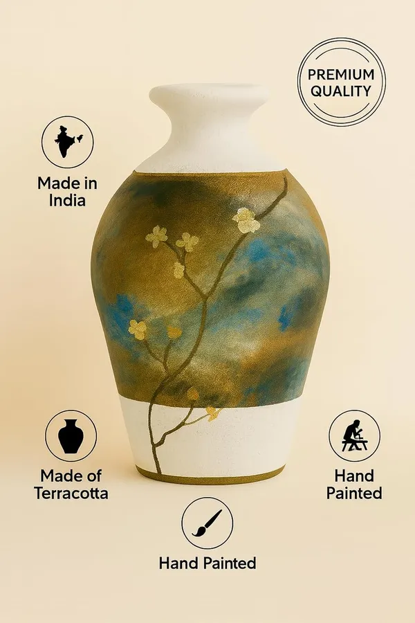 Hand-Painted_Terracotta_Artisan_Blue_Gold_Botanical_Decorative_Vase