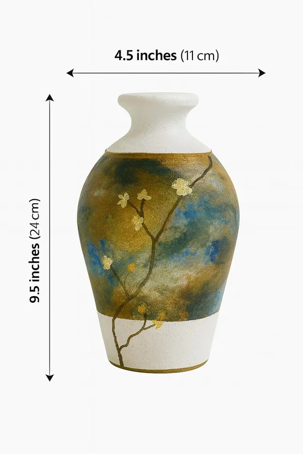 Hand-Painted_Terracotta_Artisan_Blue_Gold_Botanical_Decorative_Vase