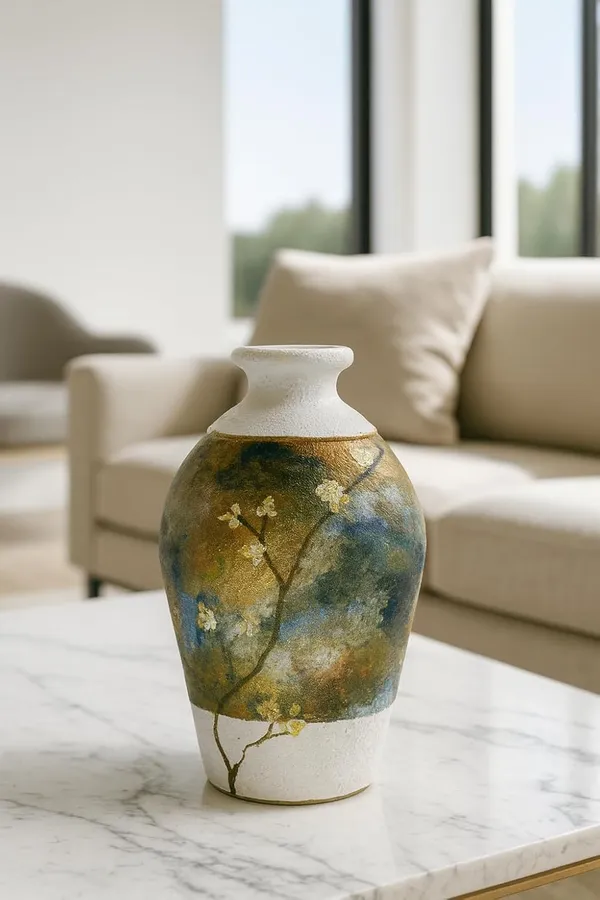 Hand-Painted_Terracotta_Artisan_Blue_Gold_Botanical_Decorative_Vase