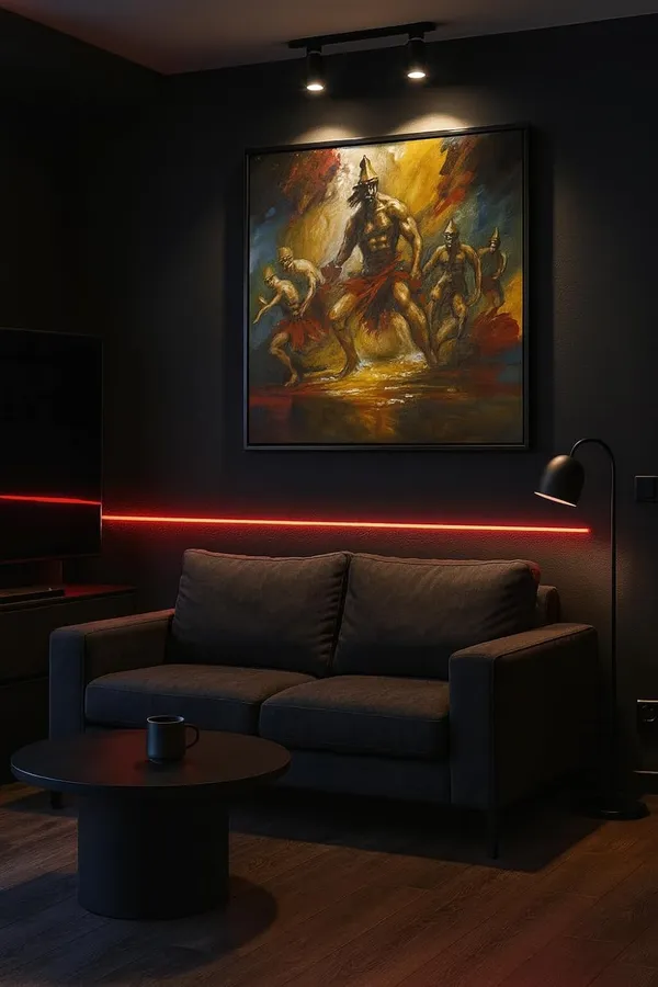 Tribal_Warrior_Dance_Hand-Painted_Canvas_Wall_Painting