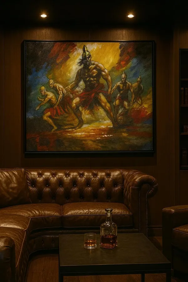 Tribal_Warrior_Dance_Hand-Painted_Canvas_Wall_Painting