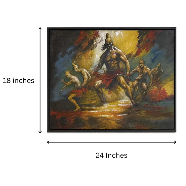 Tribal_Warrior_Dance_Hand-Painted_Canvas_Wall_Painting
