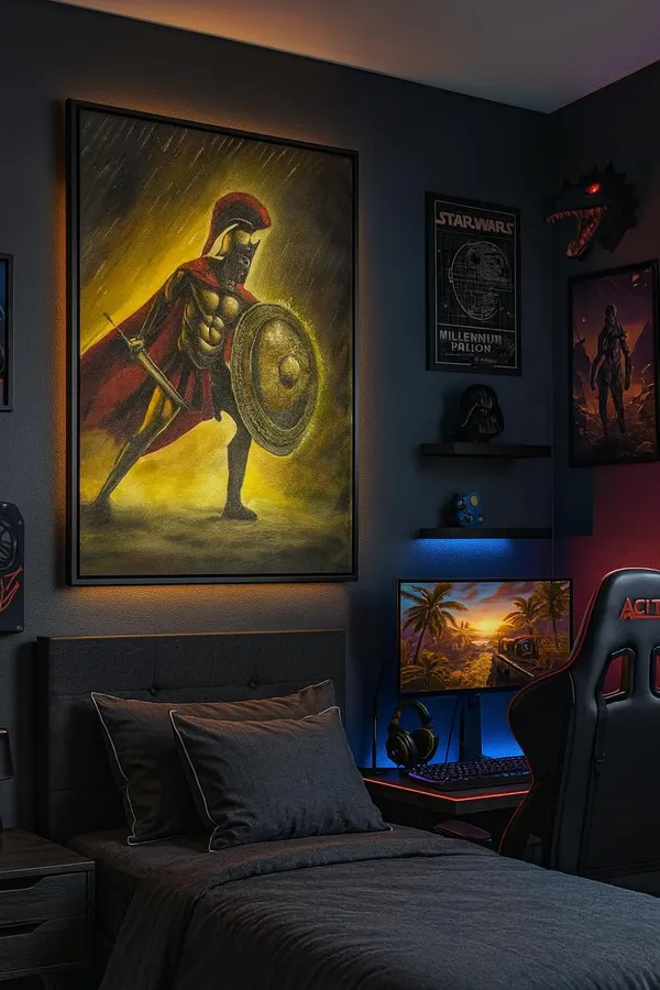 Zorvia_Spartan_Warrior_Hand-Painted_Acrylic_Canvas_Wall_Art