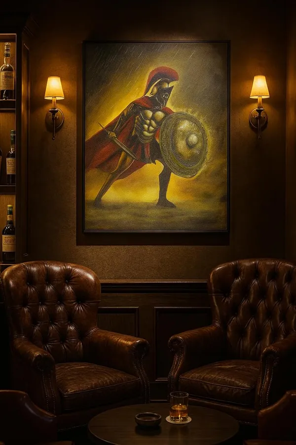 Zorvia_Spartan_Warrior_Hand-Painted_Acrylic_Canvas_Wall_Art