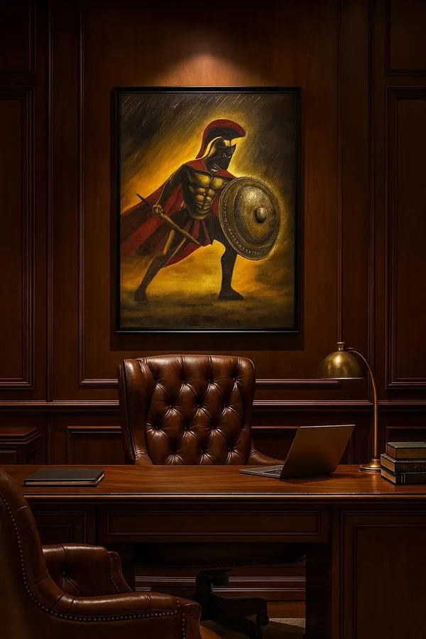 Zorvia_Spartan_Warrior_Hand-Painted_Acrylic_Canvas_Wall_Art