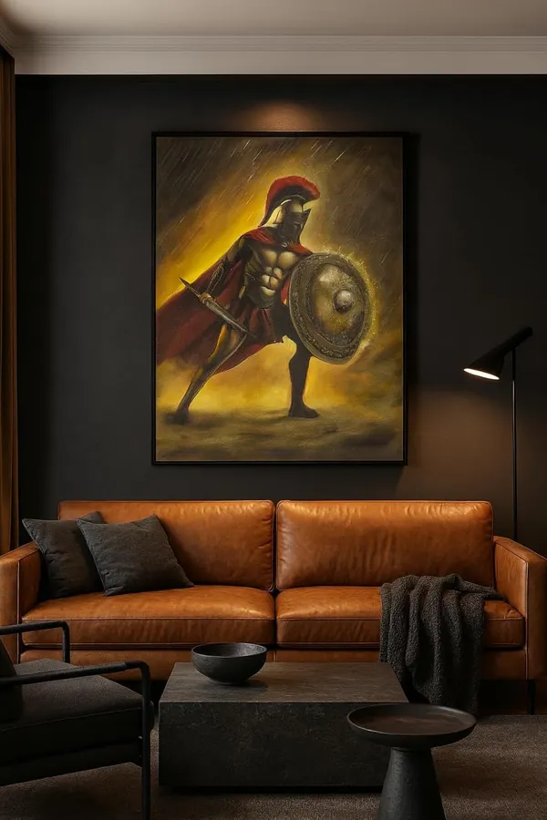 Zorvia_Spartan_Warrior_Hand-Painted_Acrylic_Canvas_Wall_Art