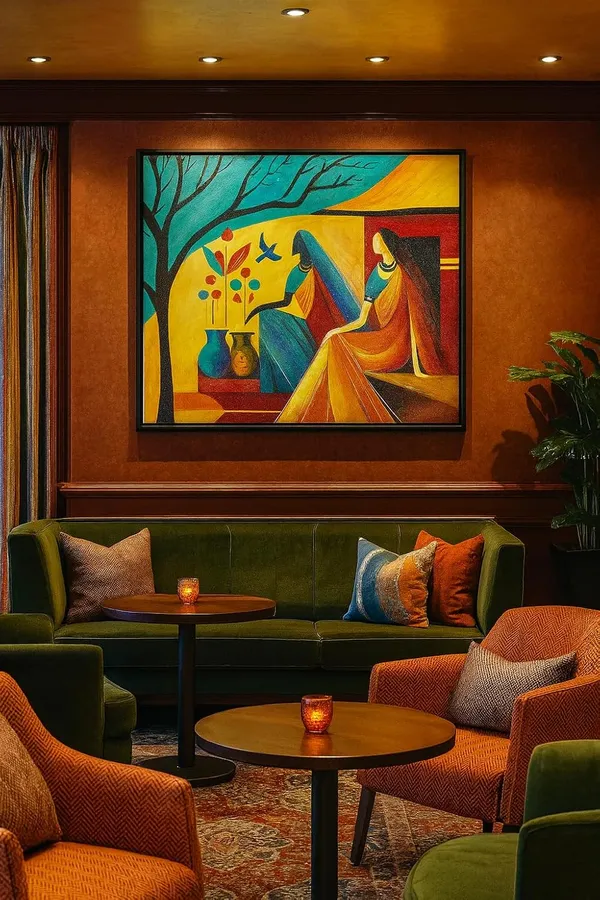 Zorvia_Abstract_Indian_Women_With_Pots_Hand-Painted_Acrylic_Canvas_Art