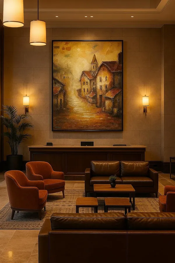 European_Village_Landscape_Hand-Painted_Canvas_Wall_Painting