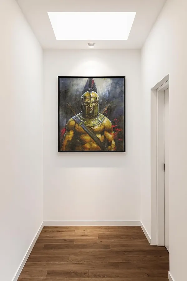 Zorvia_Spartan_Warrior_Gold_Helmet_Hand-Painted_Acrylic_Canvas_Art
