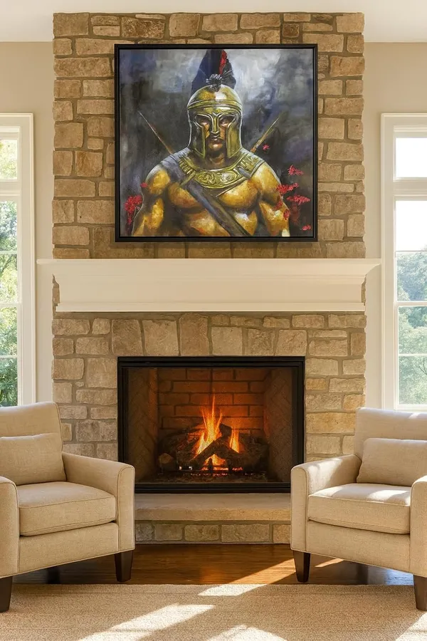 Zorvia_Spartan_Warrior_Gold_Helmet_Hand-Painted_Acrylic_Canvas_Art