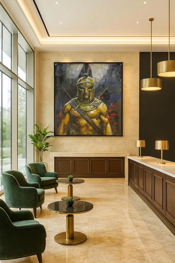 Zorvia_Spartan_Warrior_Gold_Helmet_Hand-Painted_Acrylic_Canvas_Art