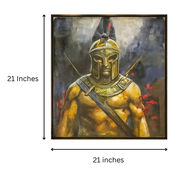 Zorvia_Spartan_Warrior_Gold_Helmet_Hand-Painted_Acrylic_Canvas_Art