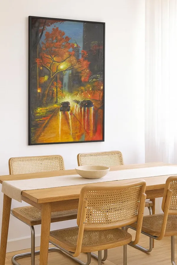Zorvia_Autumn_City_Street_Scene_Hand-Painted_Acrylic_Canvas_Wall_Art
