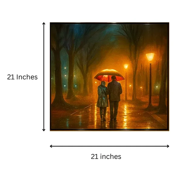 Zorvia_Rainy_Evening_Street_Scene_Hand-Painted_Acrylic_Canvas_Art