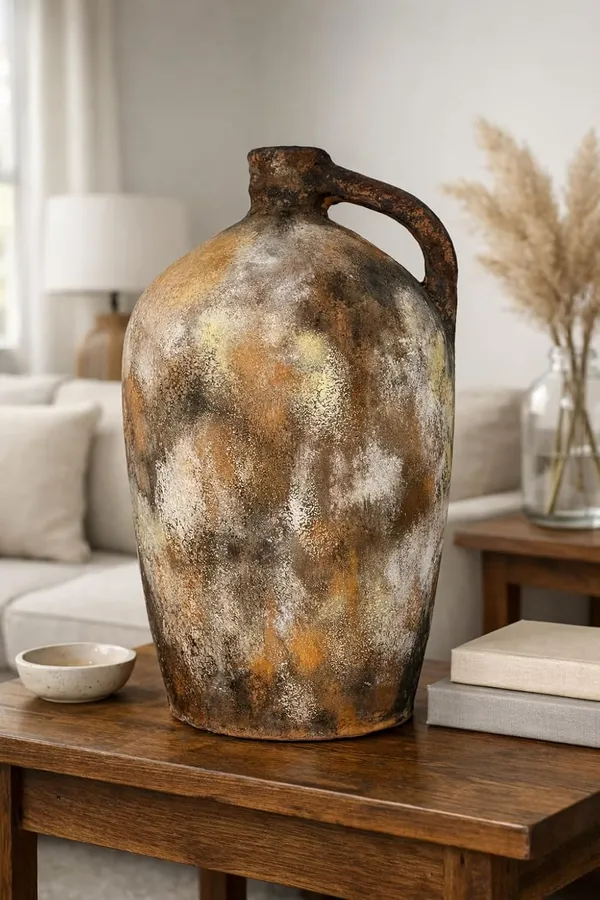 Hand-Painted_Terracotta_Rustic_Natural_Earth_Tone_Jug_Decorative_Vase_With_Handle