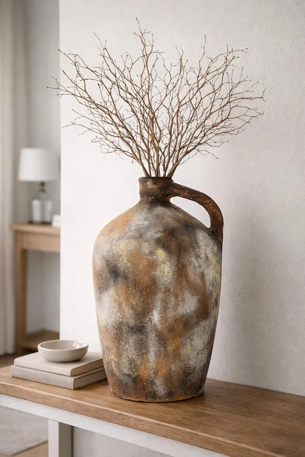 Hand-Painted_Terracotta_Rustic_Natural_Earth_Tone_Jug_Decorative_Vase_With_Handle