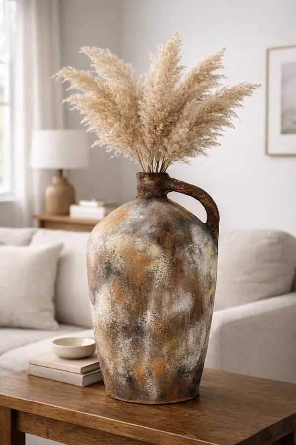 Hand-Painted_Terracotta_Rustic_Natural_Earth_Tone_Jug_Decorative_Vase_With_Handle
