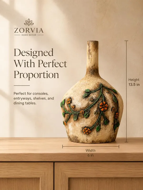 Hand-Painted_Terracotta_Bohemian_Floral_Vine_Antique_Decorative_Vase