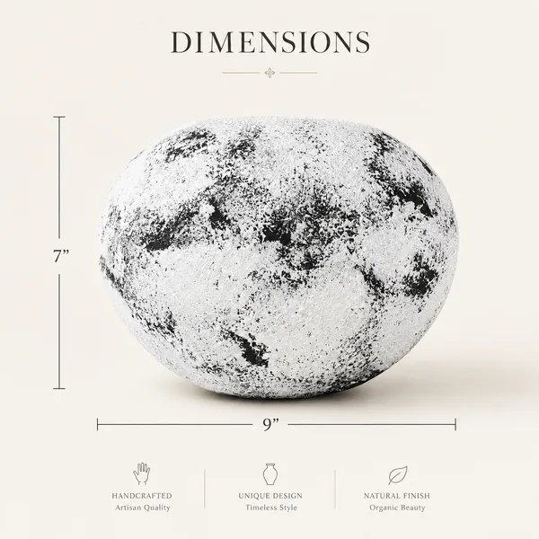 Hand-Painted_Terracotta_Rustic_White_Black_Textured_Round_Decorative_Vase
