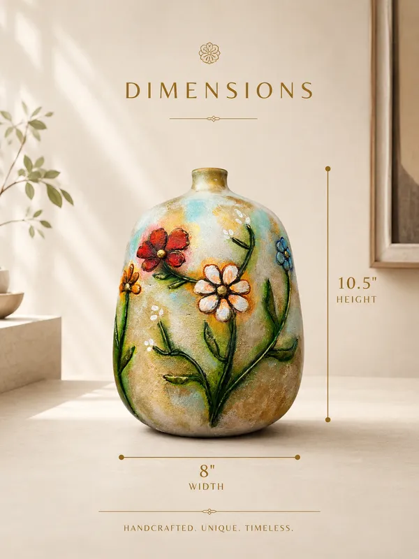 Hand-Painted_Terracotta_Artisan_Floral_Embossed_Decorative_Vase