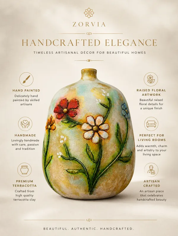 Hand-Painted_Terracotta_Artisan_Floral_Embossed_Decorative_Vase