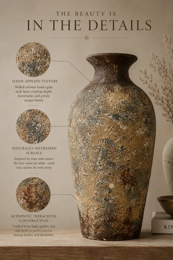 Hand-Painted_Terracotta_Rustic_Brown_Textured_Decorative_Vase
