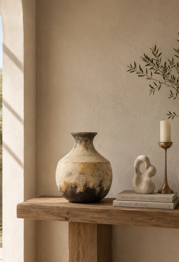 Hand-Painted_Terracotta_Ceramic_Rustic_Textured_Decorative_Vase