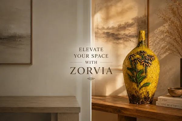 Hand-Painted_Terracotta_Rustic_Yellow_Floral_Bottle_Decorative_Vase
