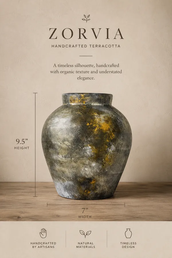 Hand-Painted_Terracotta_Rustic_Black_Textured_Decorative_Vase