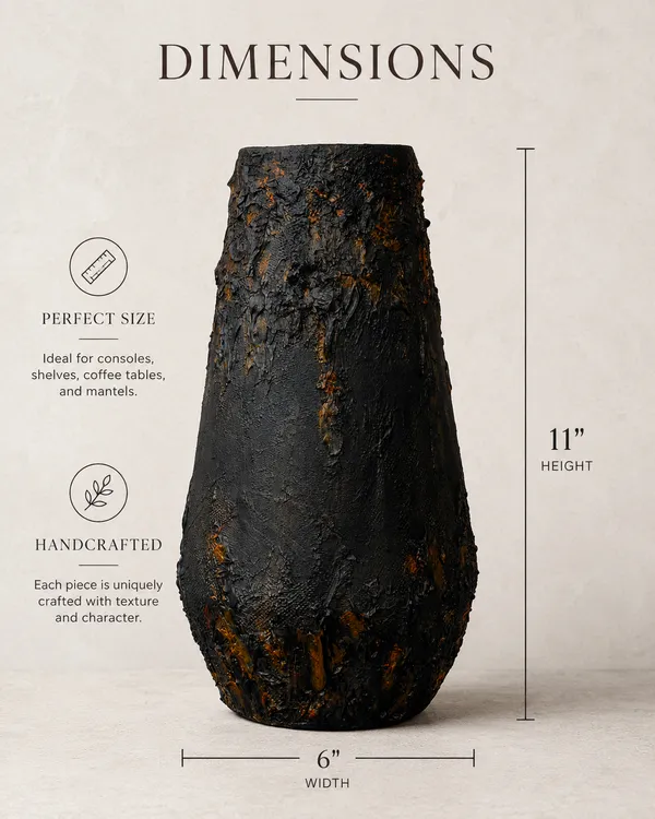 Hand-Painted_Terracotta_Rustic_Black_Volcanic_Textured_Decorative_Vase