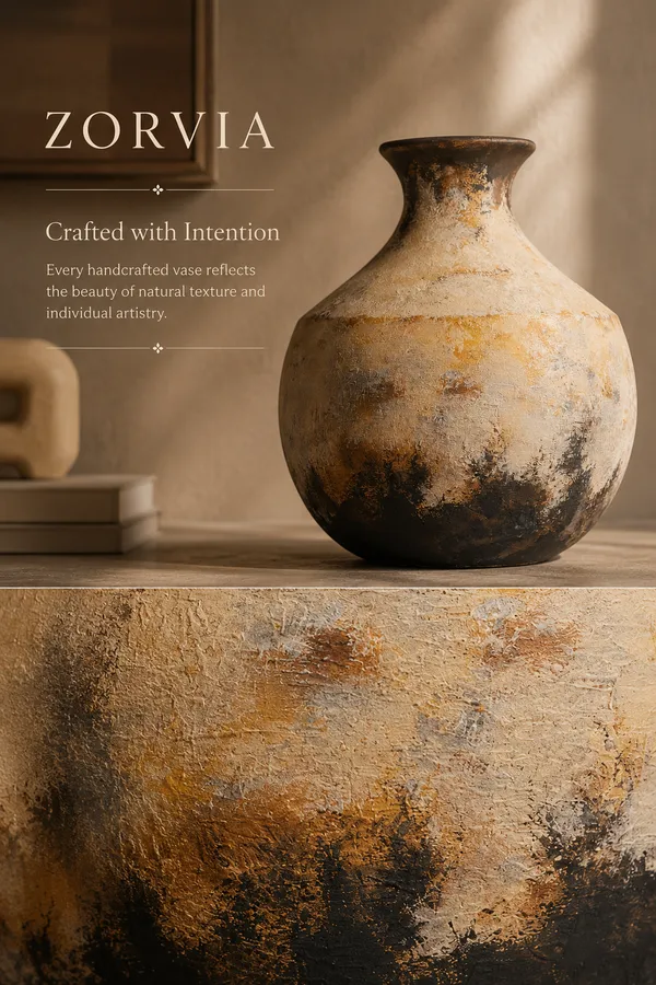 Hand-Painted_Terracotta_Ceramic_Rustic_Textured_Decorative_Vase