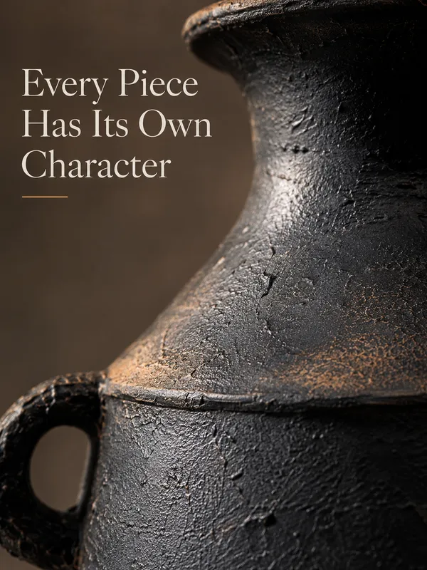 Hand-Painted_Terracotta_Rustic_Black_Textured_Decorative_Vase
