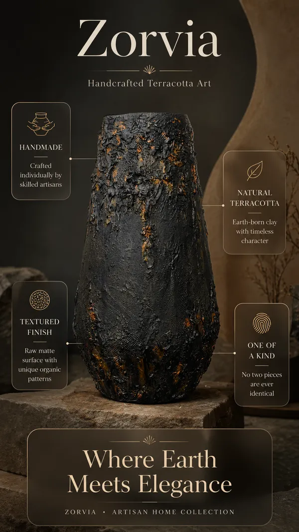 Hand-Painted_Terracotta_Rustic_Black_Volcanic_Textured_Decorative_Vase