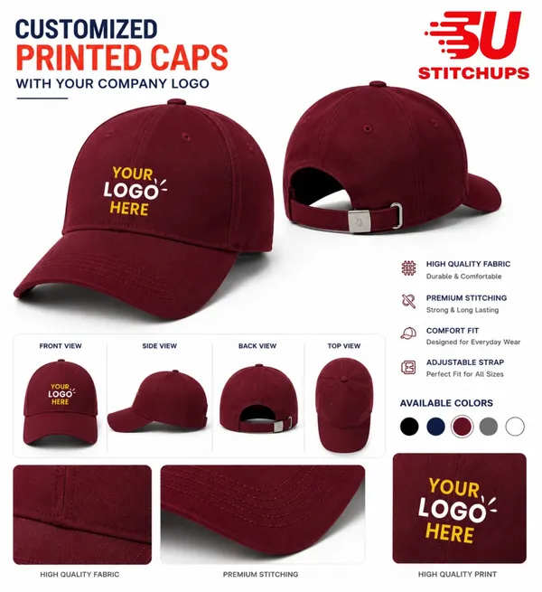 Maroon_Fabric_Adjustable_Printed_Cap_for_Men
