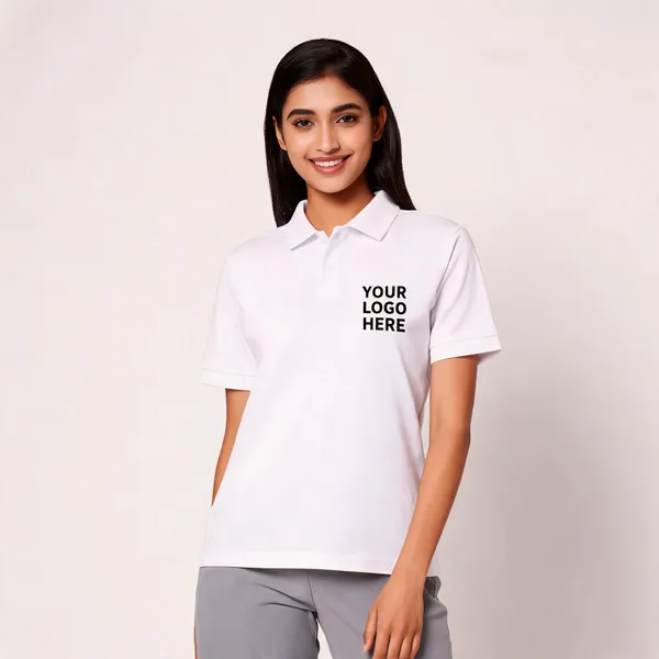 White_Polyester_Regular_Fit_Polo_T-Shirt_For_Unisex