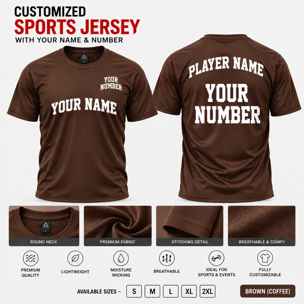 Brown_Round_Neck_Sports_Jersey_for_Men_And_Women
