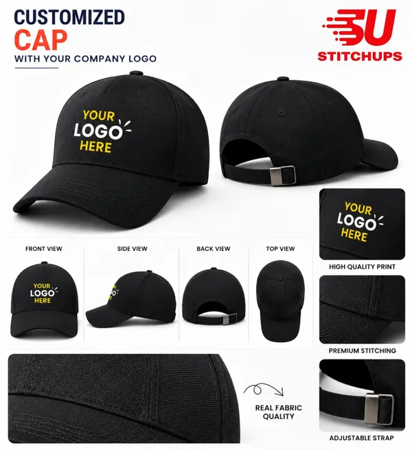 Black_Fabric_Adjustable_Baseball_Cap_For_Men_And_Women