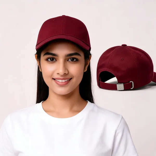 Maroon_Polyester_Adjustable_Printed_Baseball_Cap_For_Unisex_-_Pack_of_2