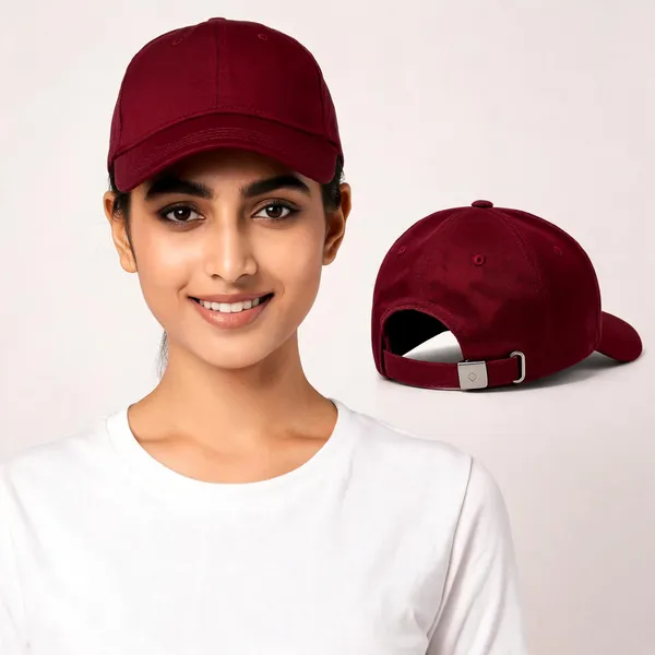 Maroon_Polyester_Adjustable_Printed_Baseball_Cap_For_Unisex_-_Pack_of_2