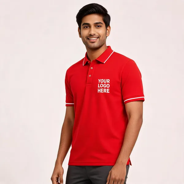 Red_Polyester_Contrast_Piping_Polo_T-Shirt_For_Unisex